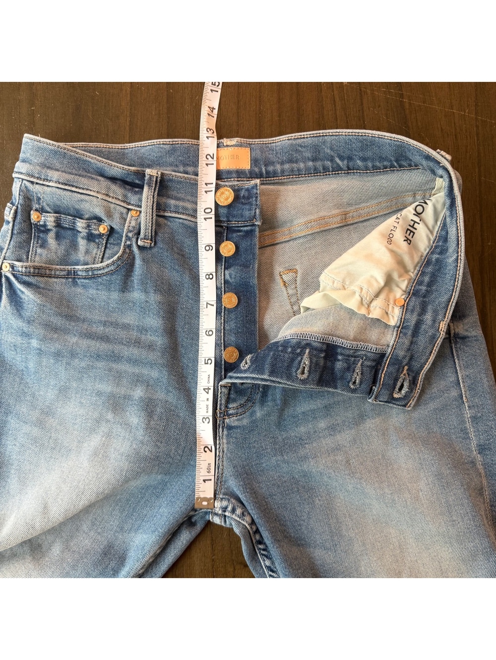 MOTHER The Tomcat Flood In Tasty Waves Color Button Down Blue Jeans - Picture 5 of 8